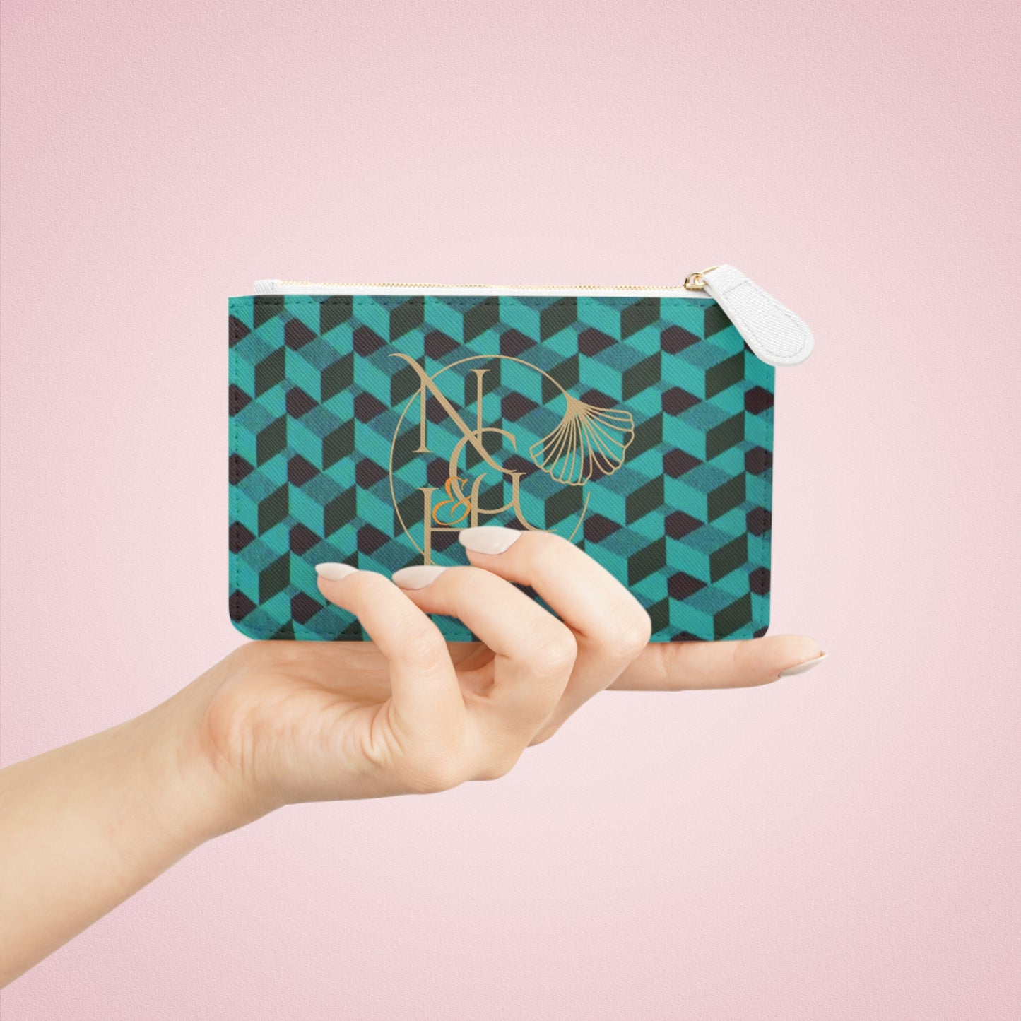 Green Abstract Mini Clutch Bag