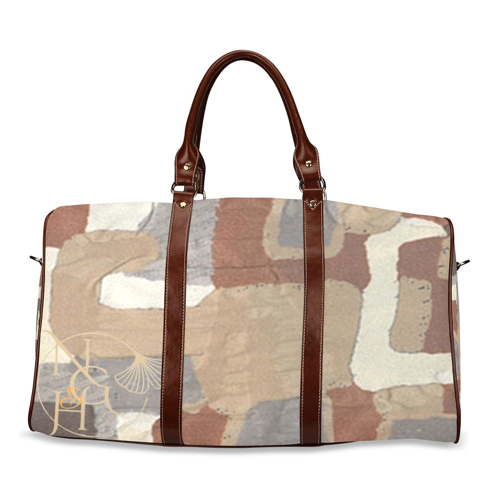 abstract brown weekender Travel Bag/Large