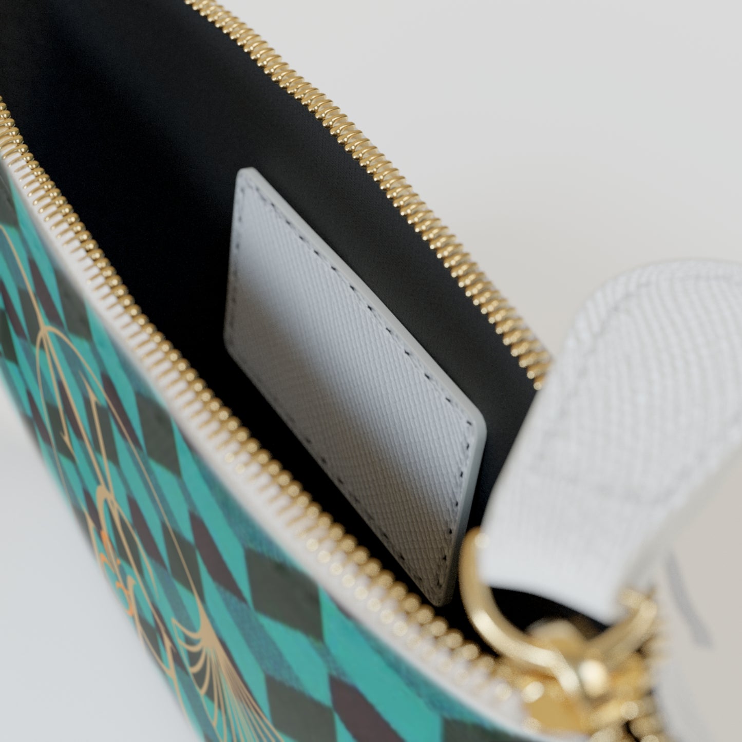 Green Abstract Mini Clutch Bag