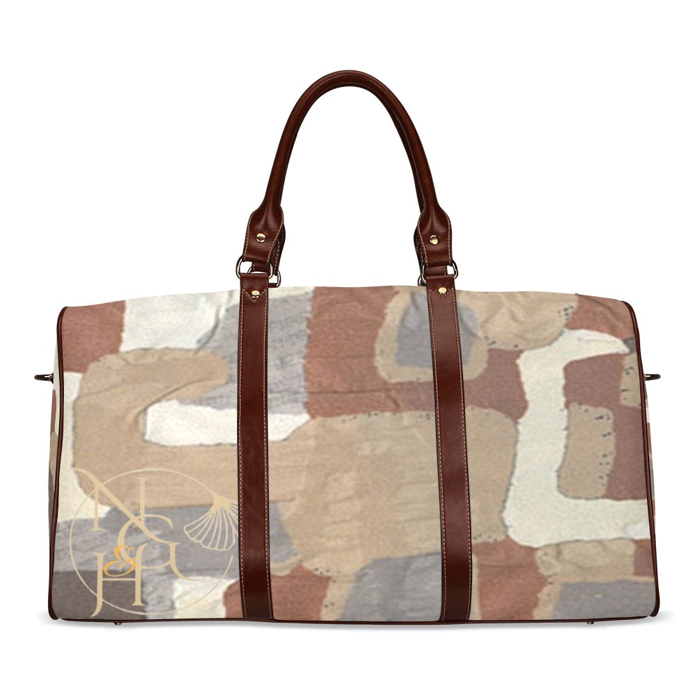 abstract brown weekender Travel Bag/Large