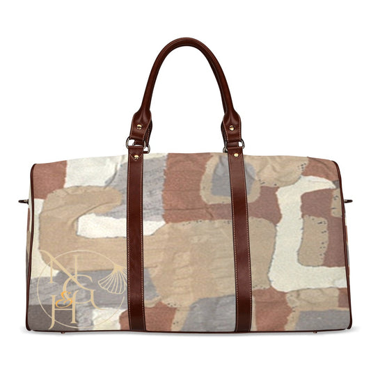abstract brown weekender  Travel Bag/Large