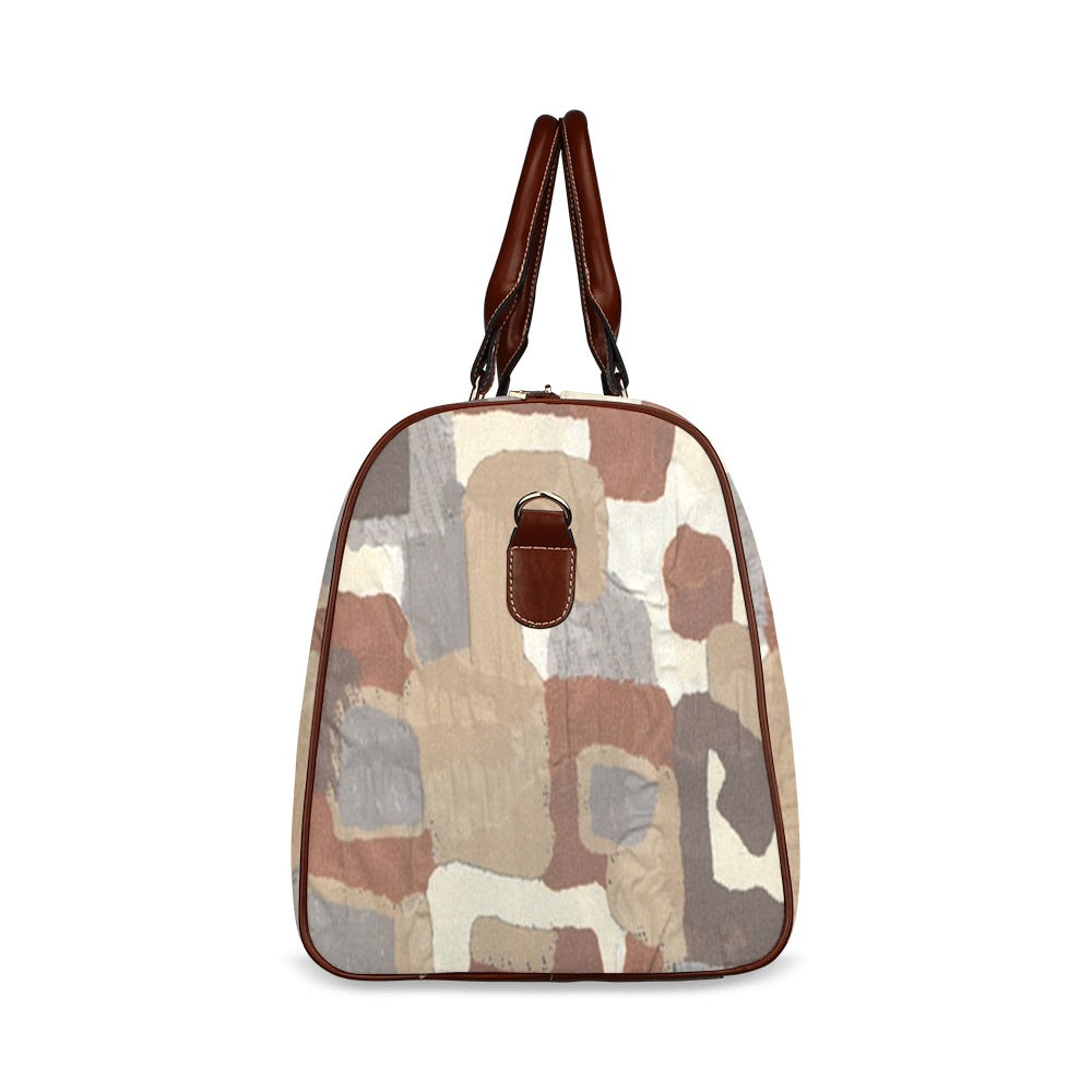 abstract brown weekender Travel Bag/Large