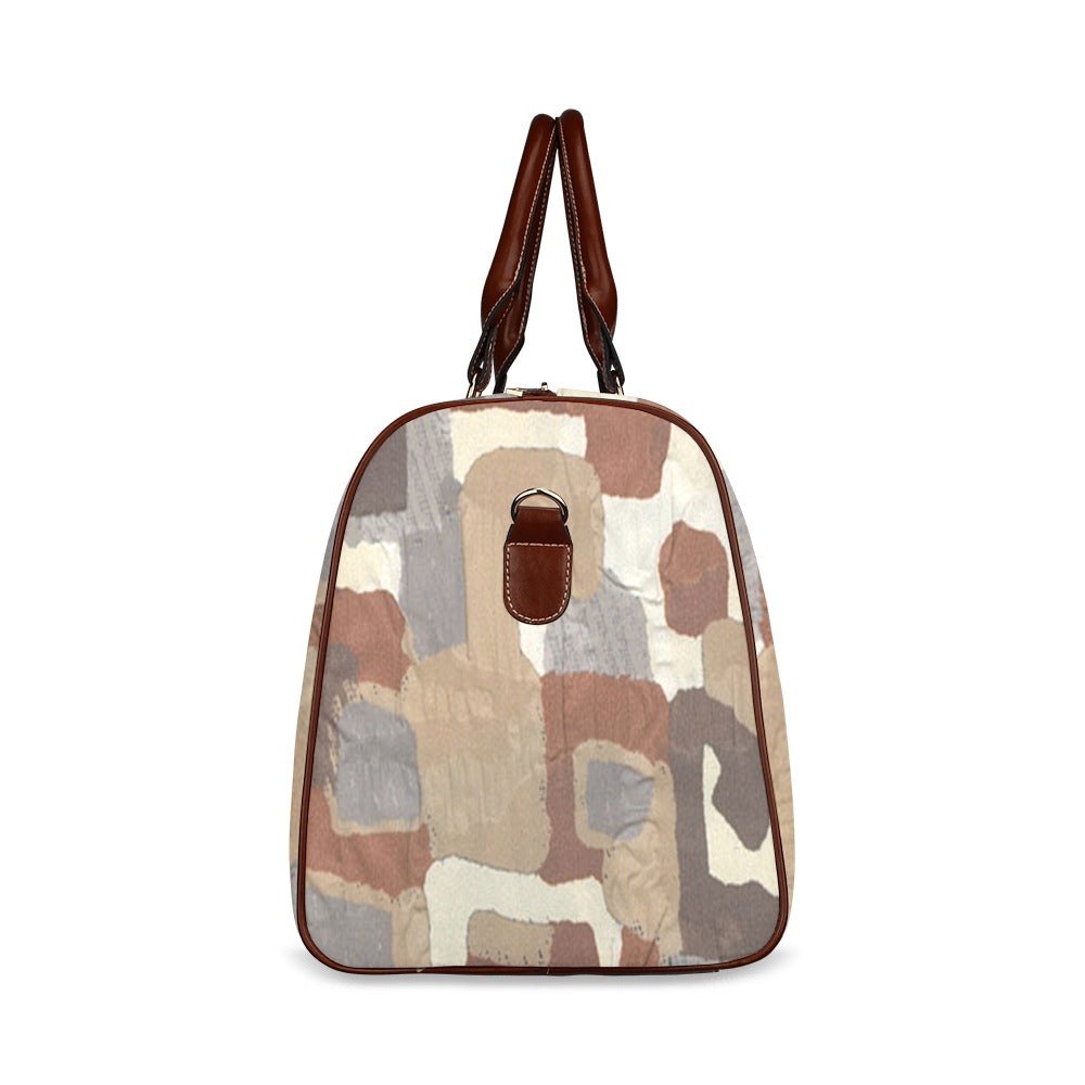 abstract brown weekender  Travel Bag/Large