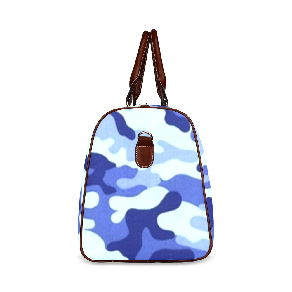 Blue camo weekender Travel Bag/Large