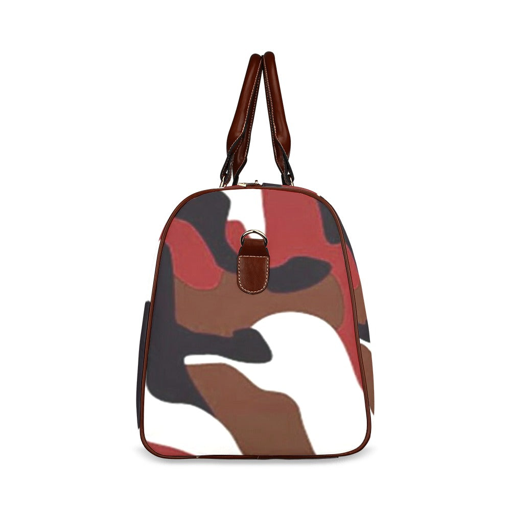 maroon and black camo weekender Travel Bag
