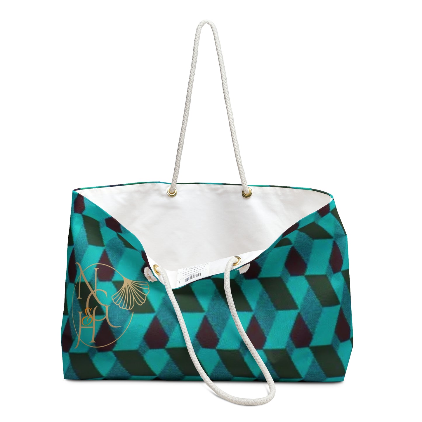 Green optical illusion Weekender tote