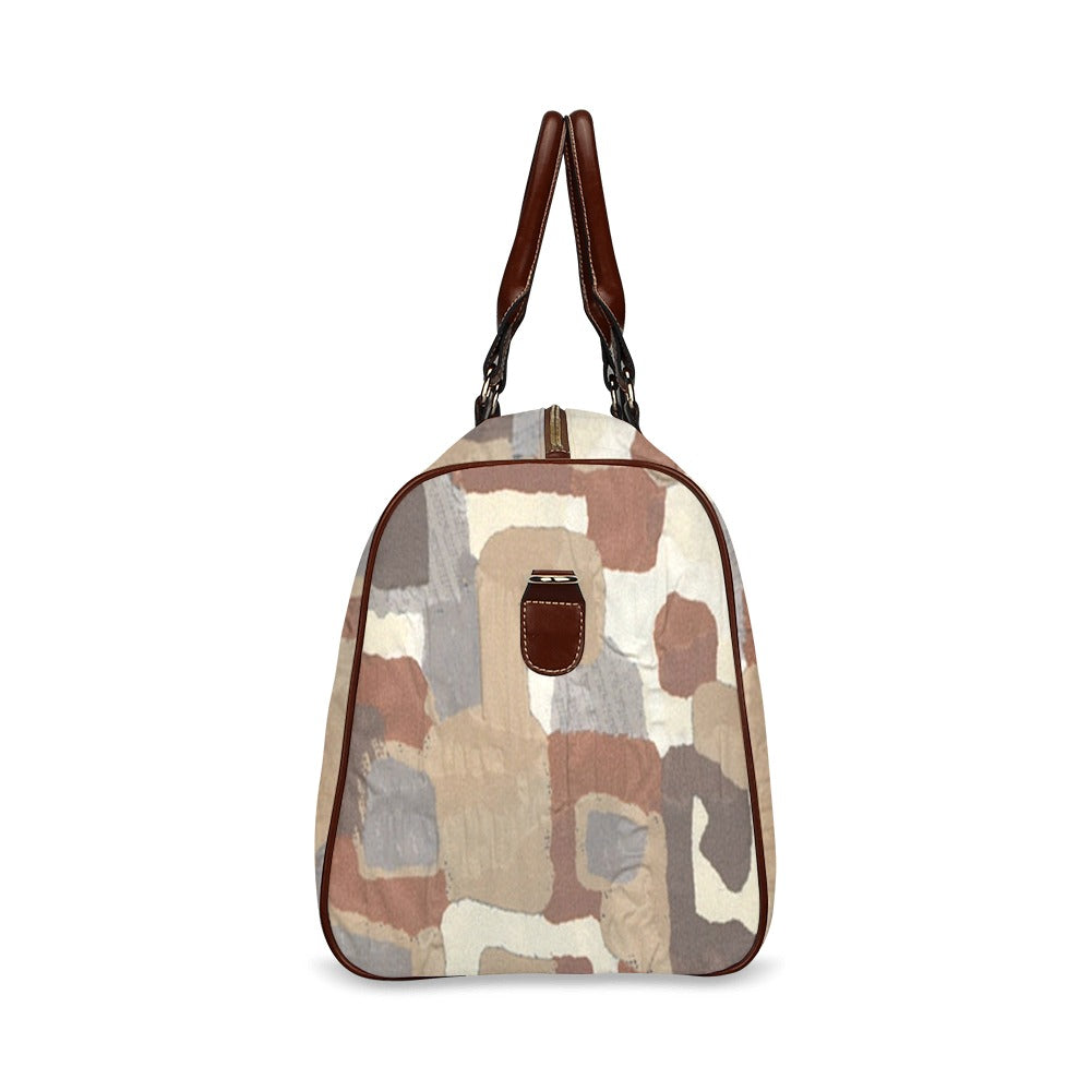 abstract brown weekender Travel Bag/Large
