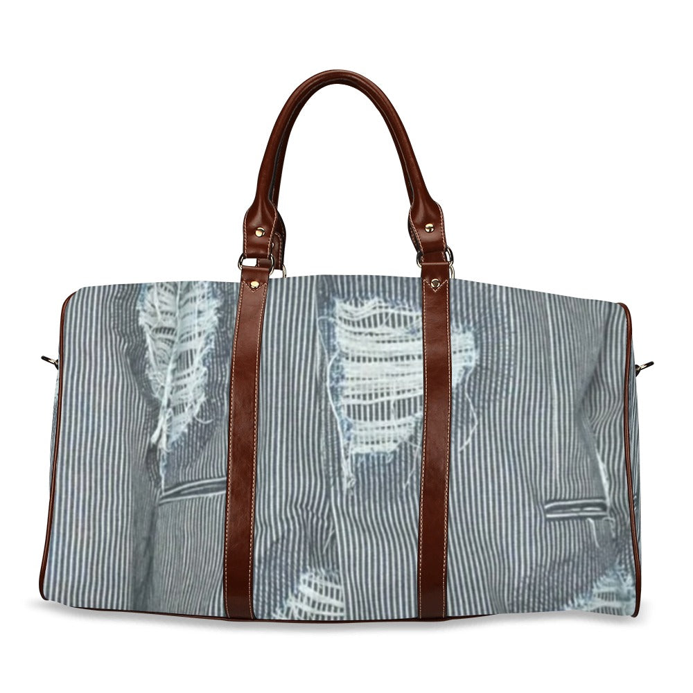 ripped denim weekender Travel Bag