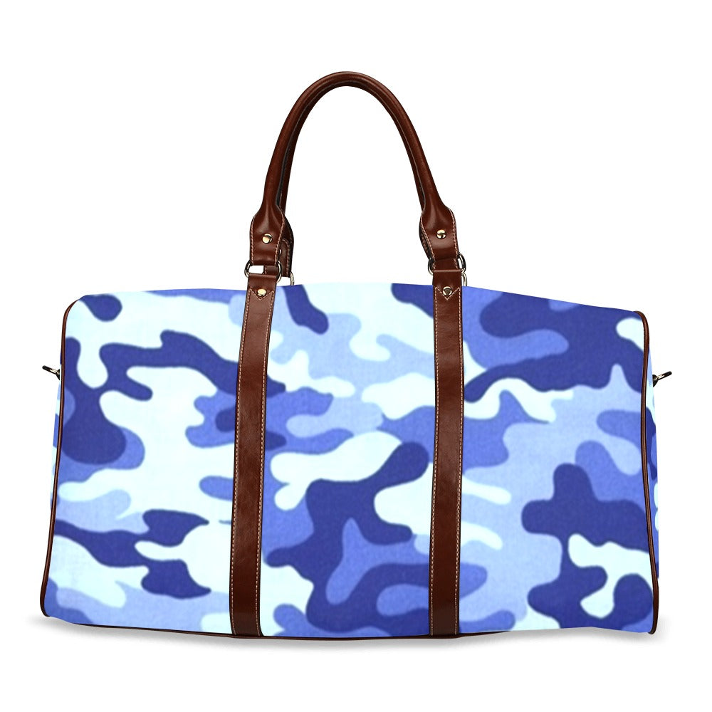Blue camo weekender Travel Bag/Large