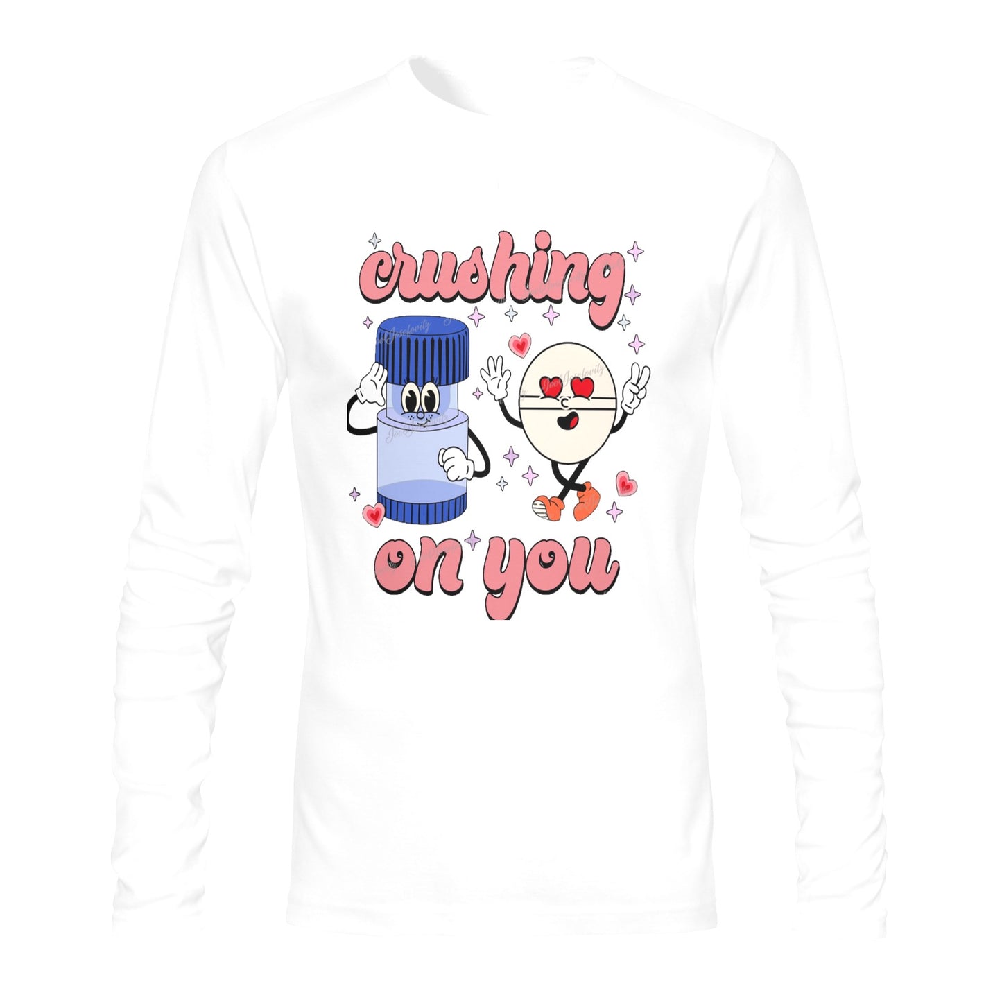 Crushing On You white long sleeve tee