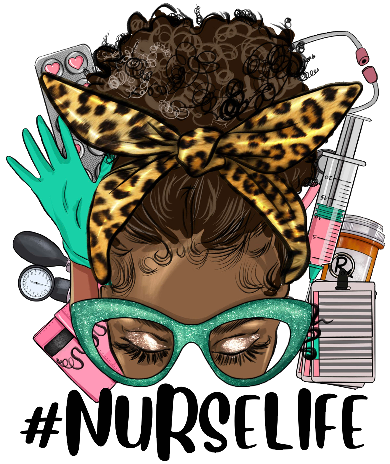 Afro puff nurse life t-shirt