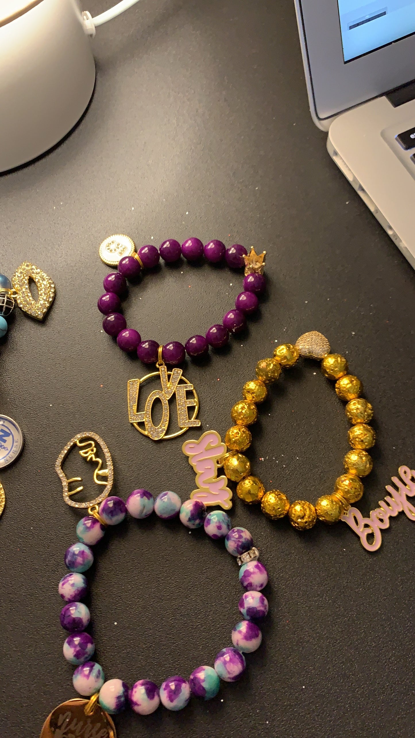 three piece purple set.