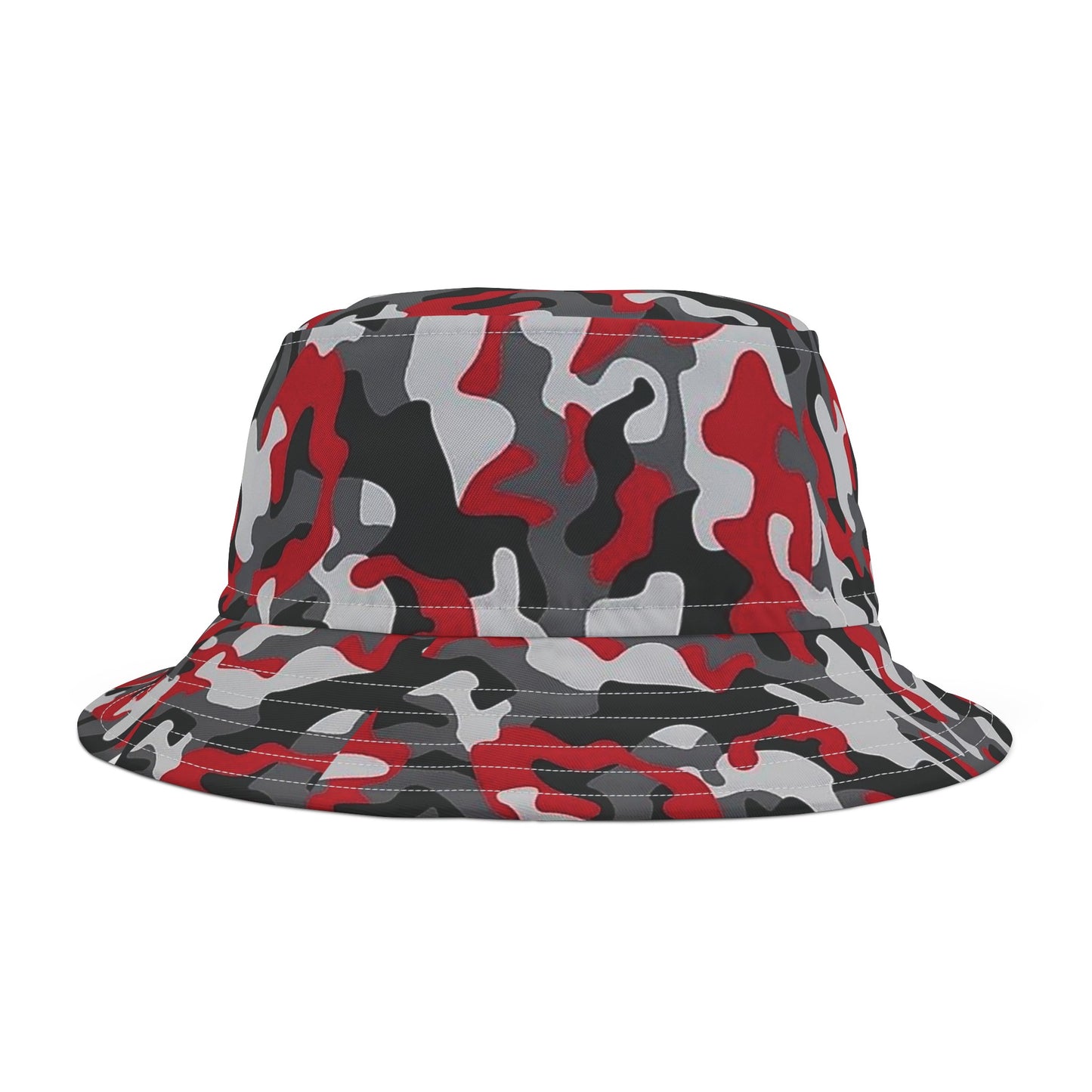 Bucket Hat red and black camouflage