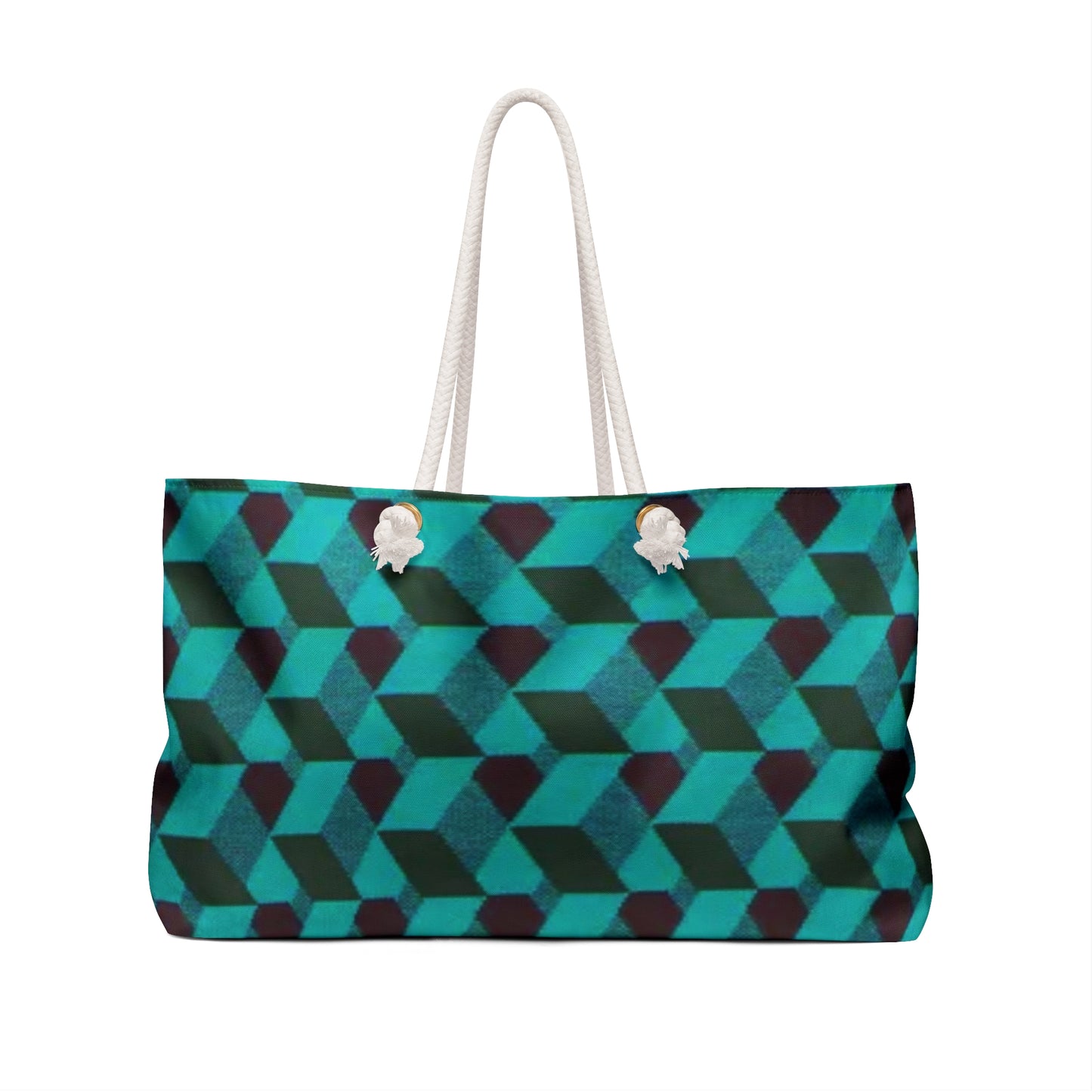 Green optical illusion Weekender tote