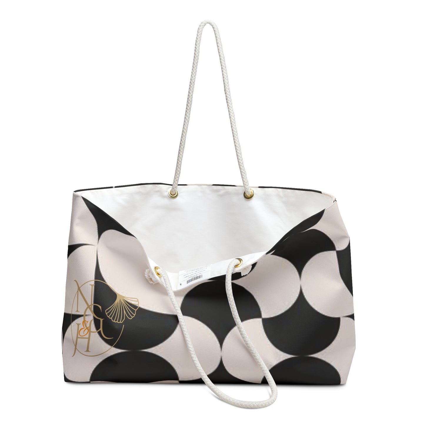 Black and White abstract Weekender Tote