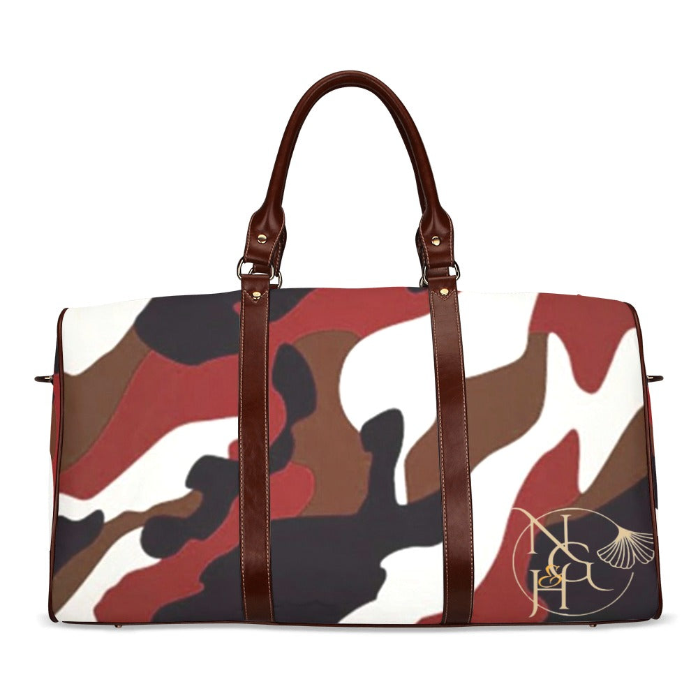 maroon and black camo weekender  Travel Bag