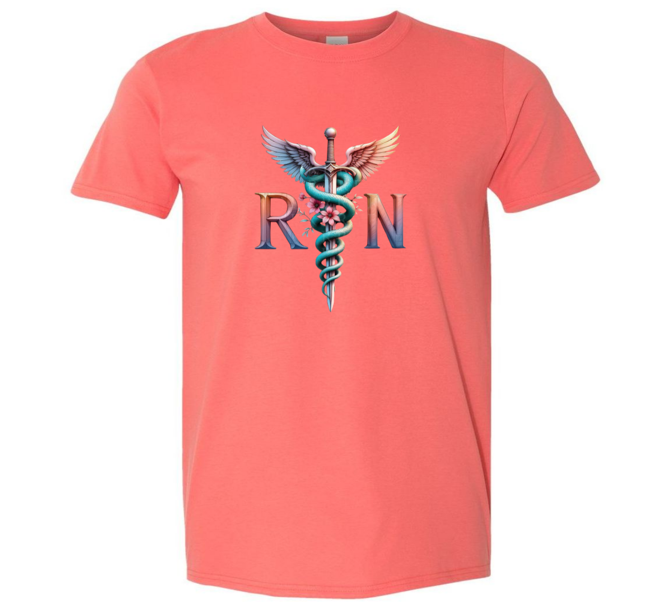 RN Caduceus rainbow short sleves