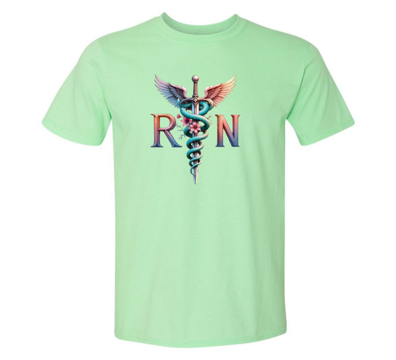 RN Caduceus rainbow short sleves