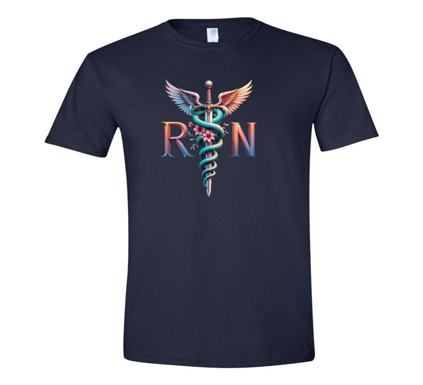 RN Caduceus rainbow short sleves