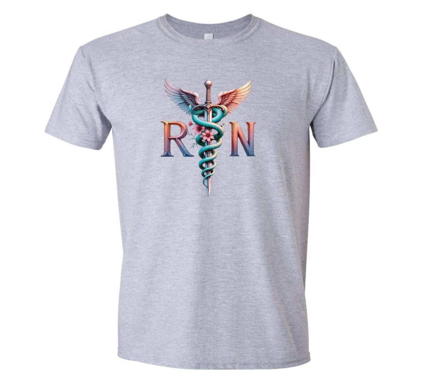 RN Caduceus rainbow short sleves