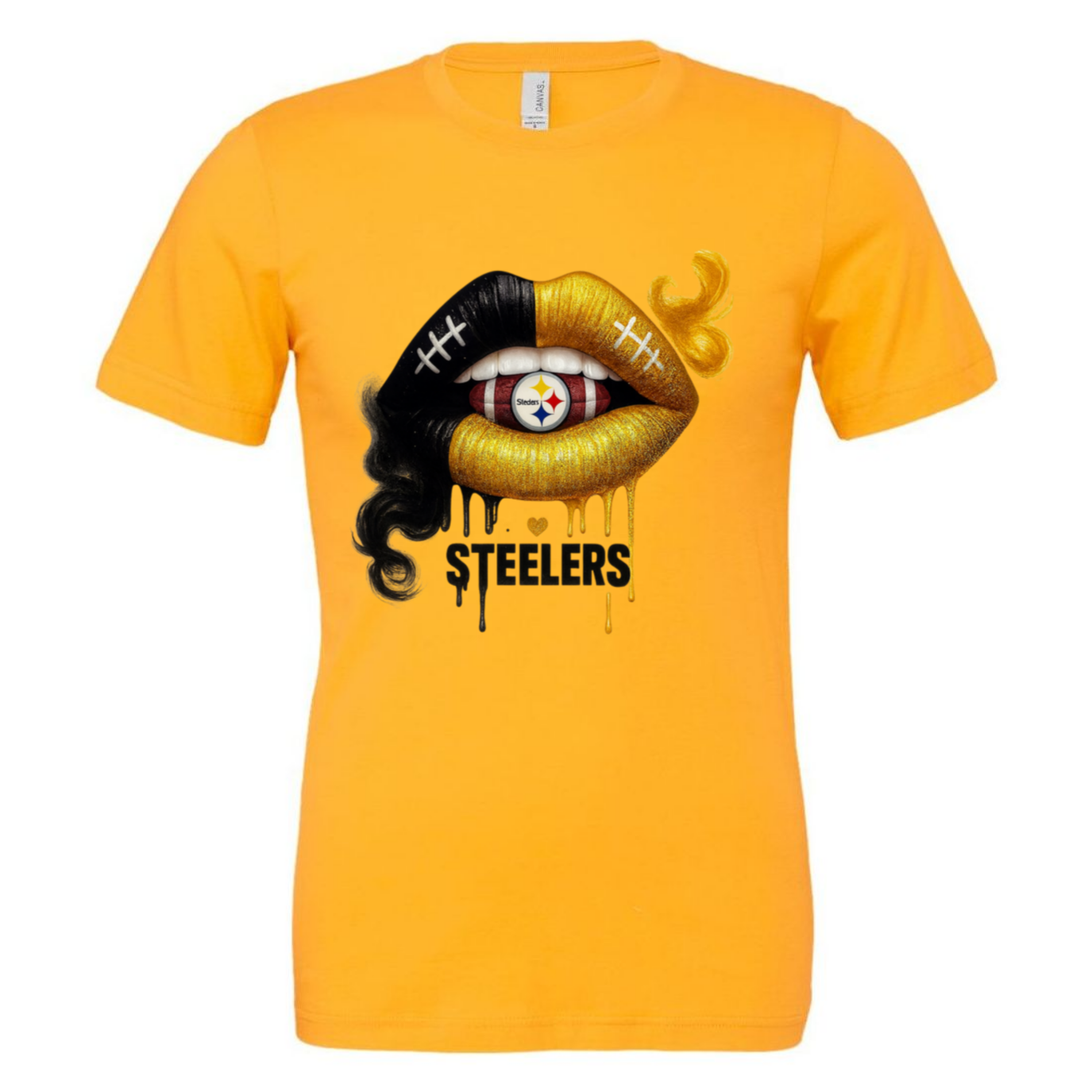 Game day Steelers lips graphic tshirt, soft cotton unisex fit