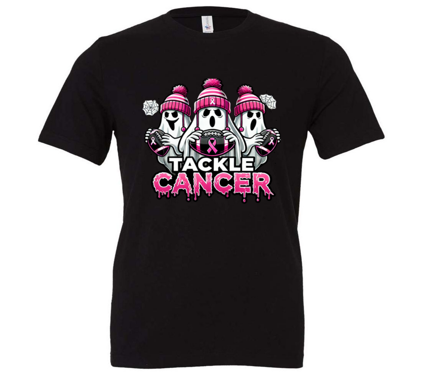 Pink October Awareness Hallowen football Tee – Breast Cancer Ribbon Graphic, Soft Cotton, Unisex Fit