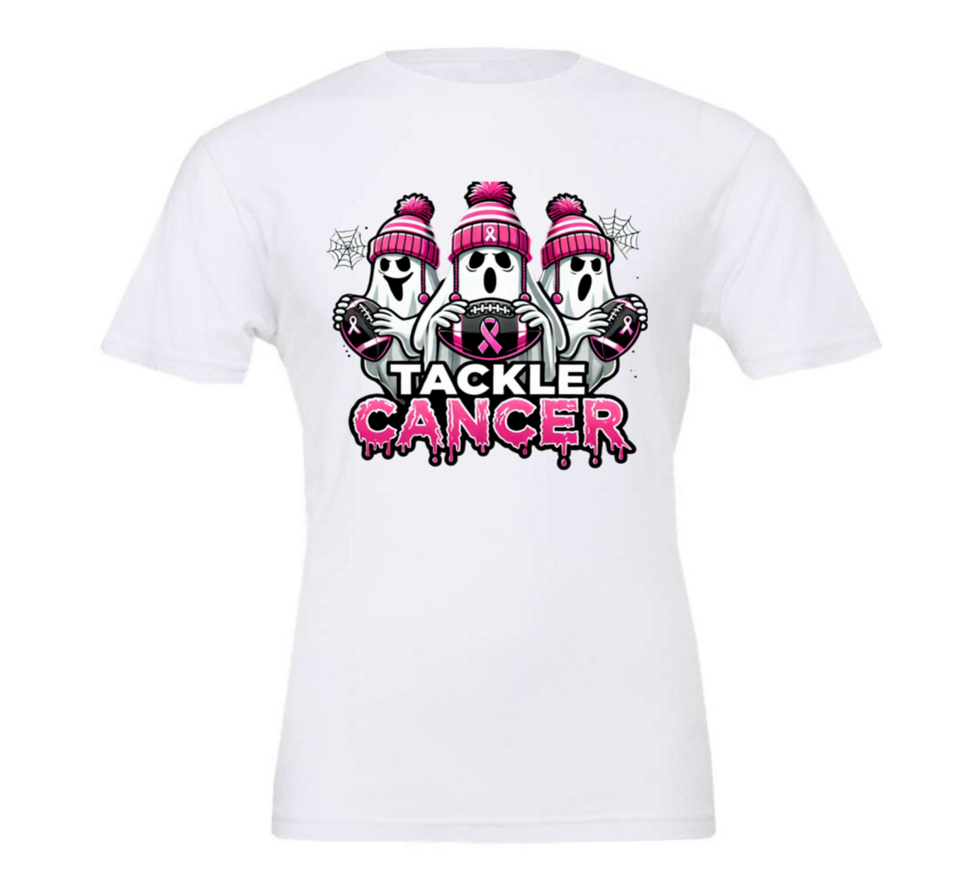 Pink October Awareness Hallowen football Tee – Breast Cancer Ribbon Graphic, Soft Cotton, Unisex Fit