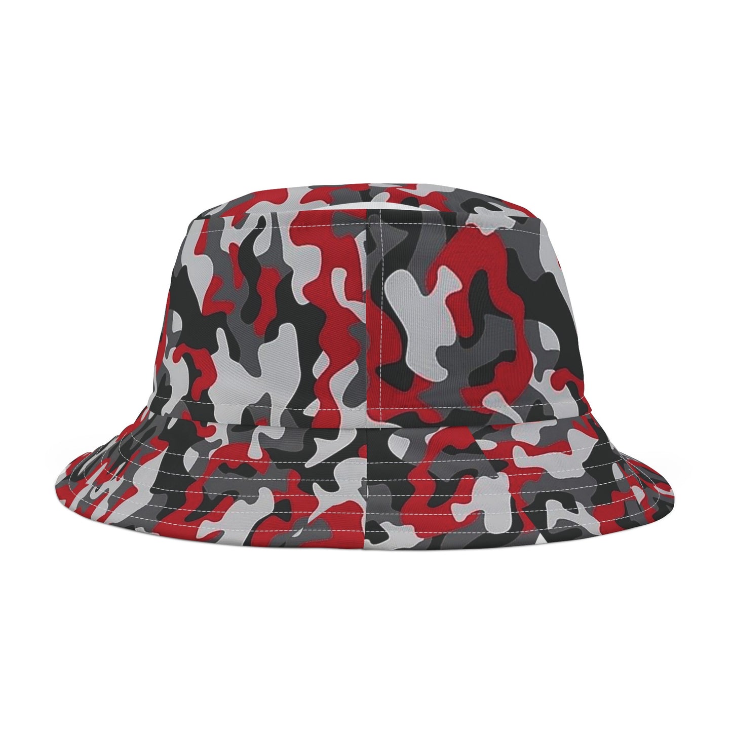 Bucket Hat red and black camouflage