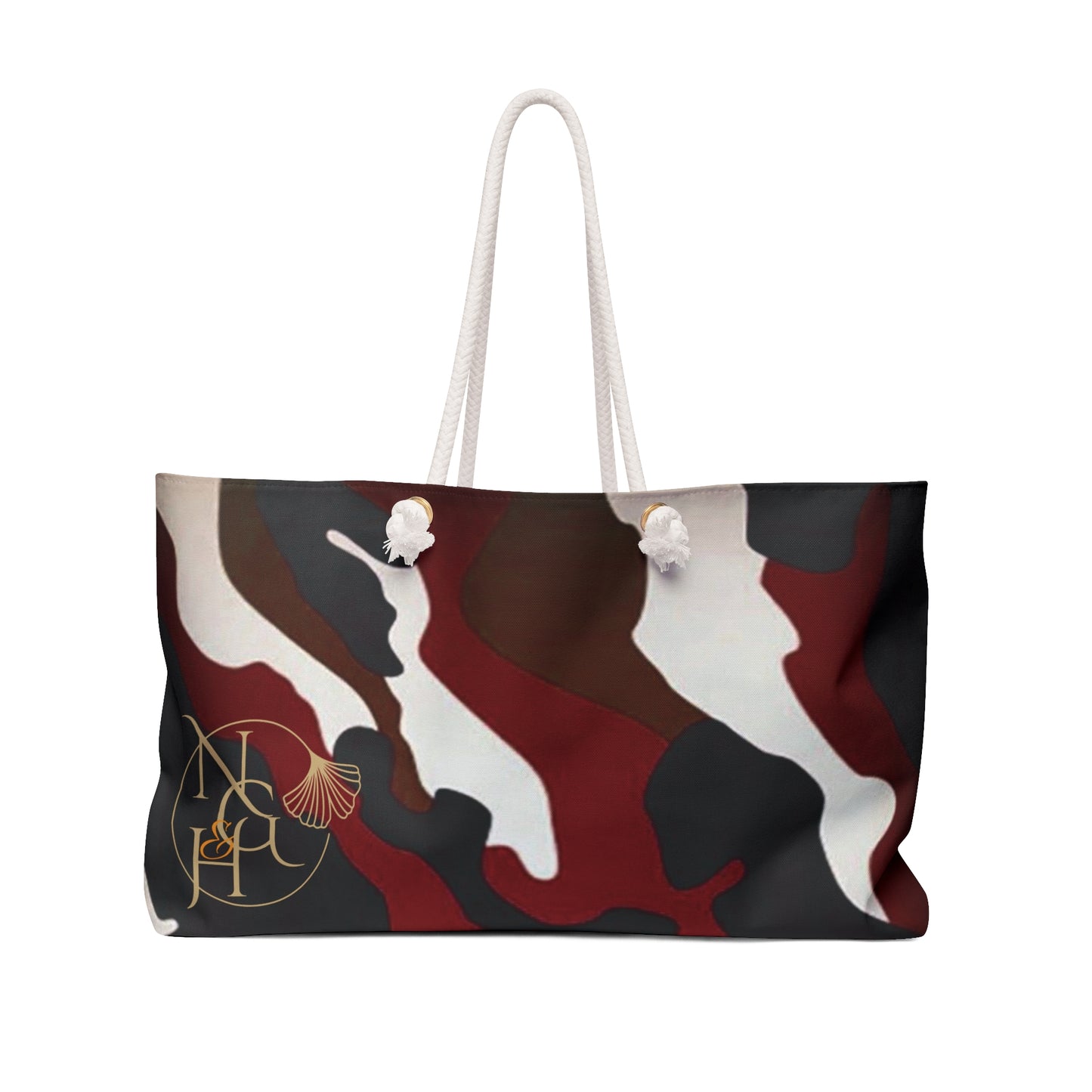 Maroon camo Weekender tote