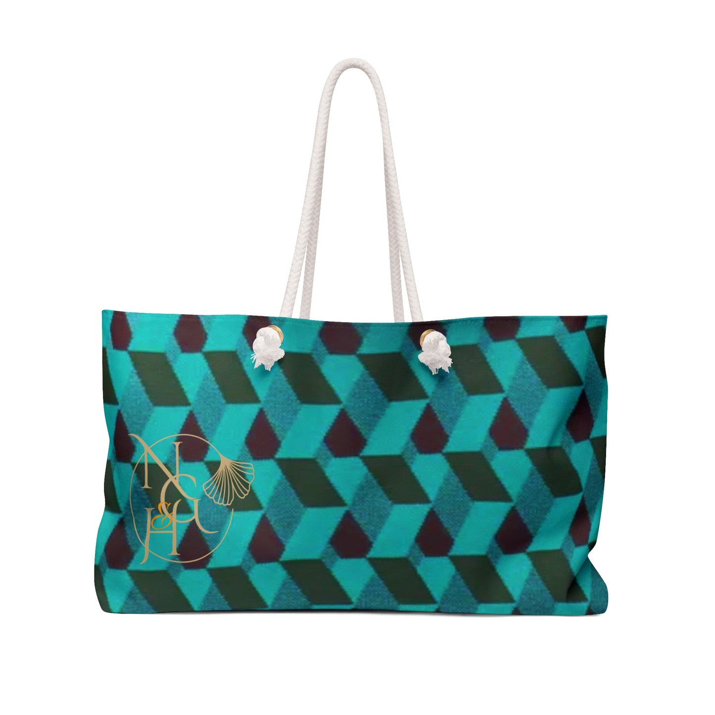 Green optical illusion Weekender tote