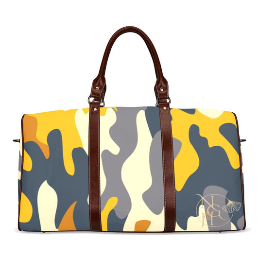 mustard and grey camo weekender Travel Bag