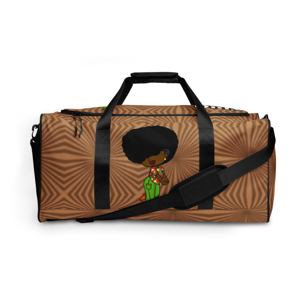 Duffle bag - BROWN AND BLACK GEOMETRICAL STRIPES
