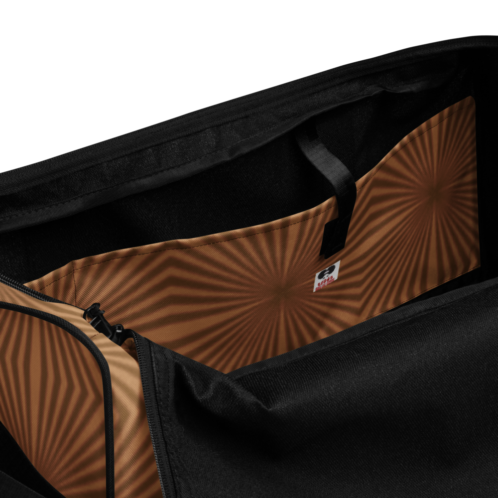 Duffle bag - BROWN AND BLACK GEOMETRICAL STRIPES