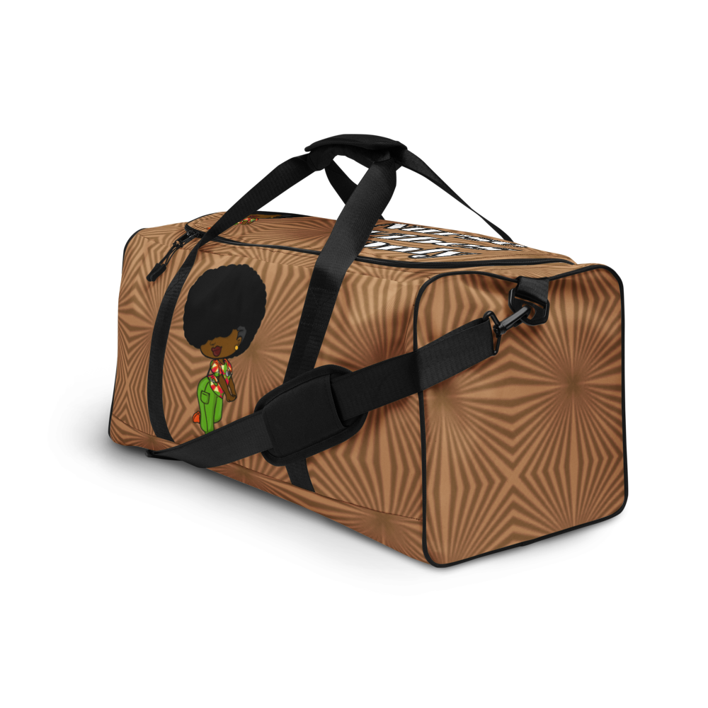 Duffle bag - BROWN AND BLACK GEOMETRICAL STRIPES