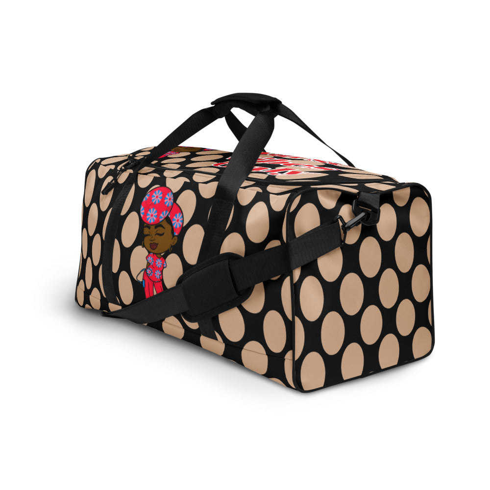 Duffle bag - BROWN POLKA DOTS
