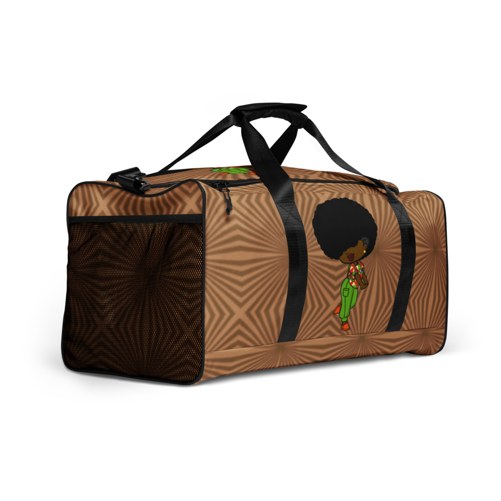 Duffle bag - BROWN AND BLACK GEOMETRICAL STRIPES