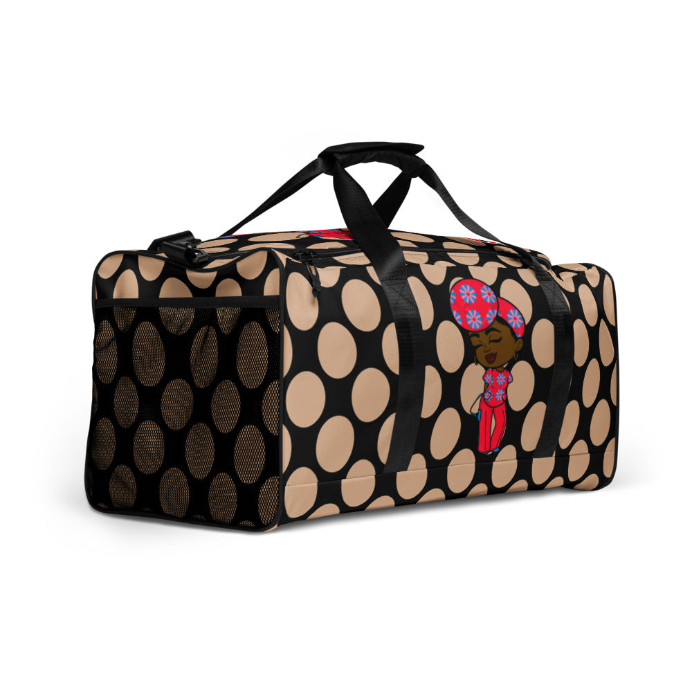 Duffle bag - BROWN POLKA DOTS