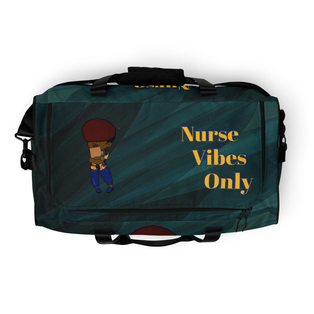 Duffle bag - DARK GREEN FEATHERS